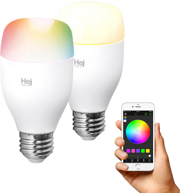 헤이홈 스마트 전구 led 컬러 밝기 조절 IoT 조명 스마트싱스 연동, 1개, 화이트(WW)