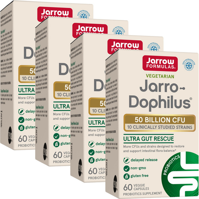 재로우 포뮬라 울트라 자로우-도피러스 유산균 500억 베지 캡, 60정, 4개