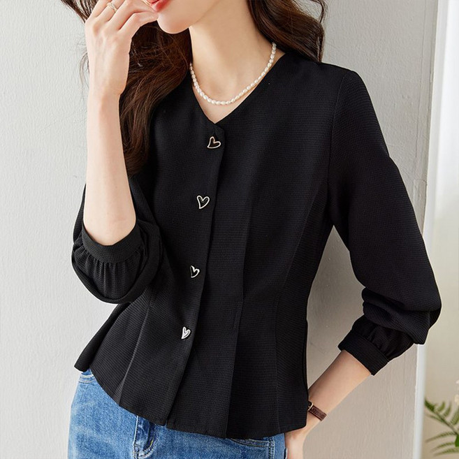 르블랑드 여성 하객룩 블라우스 브이넥 긴팔 봄 예쁜옷