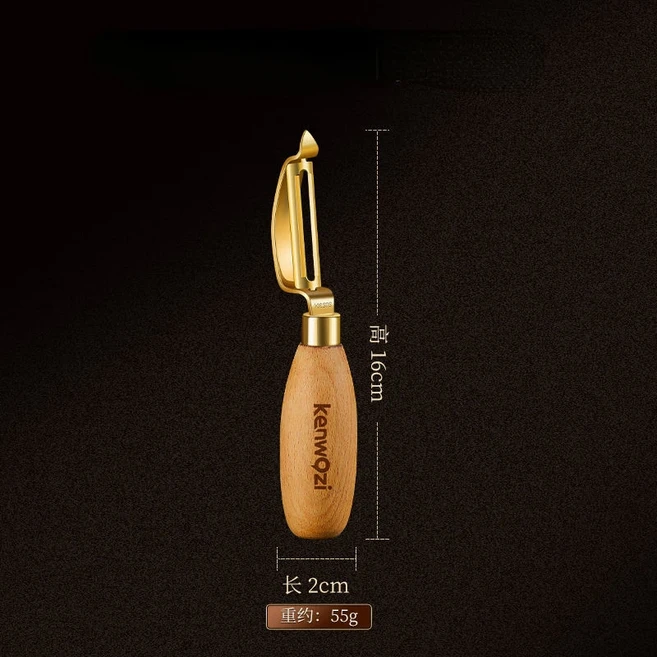 나무 손잡이 슬라이서 감자 당근 강판 커터 야채 도구 주방 가제트가 포함된 304 스테인레스 스틸 과일 필, 02 B, 1개