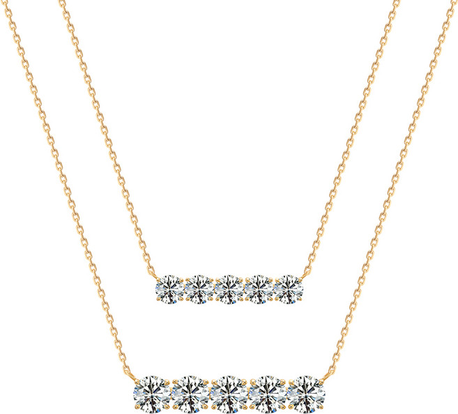 [골드팡] 14k/18k 비라인 모이사 다이아몬드 목걸이 (당일도착) 여성 4월탄생석 스틱바포인트 데일리 여자친구 기념일 연말룩 사각주얼리 선물추천