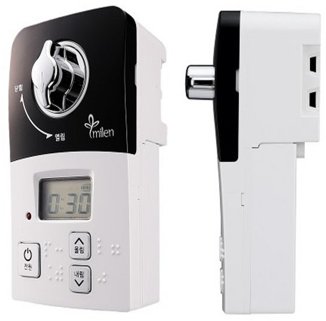 [음성안내고급형] 미랜 미랜콕 가스차단기 원터치 자동 안전 타이머 콕 키퍼 도시가스 LPG LNG 밸브 차단 잠금 화재방지 [음성안내] MG-06GT], 1세트, 3.핑크/MG-06GT(과열차단+음성안내)