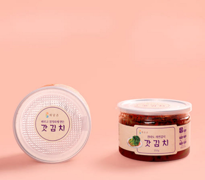 해담촌 전라도 갓김치 캔 350g 국내산, 해담촌 갓김치 캔 350g