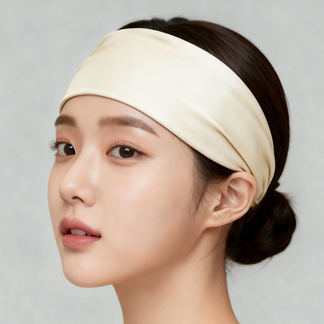 로우브 초강력 땀흡수 무압박 착 밀착 헤어밴드, 1개, 아이보리