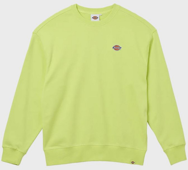 브랜드정품 DICKIES 프렌치 테리 릴렉스드 스몰 자수 로고 크루넥 Daiquiri Green 169451
