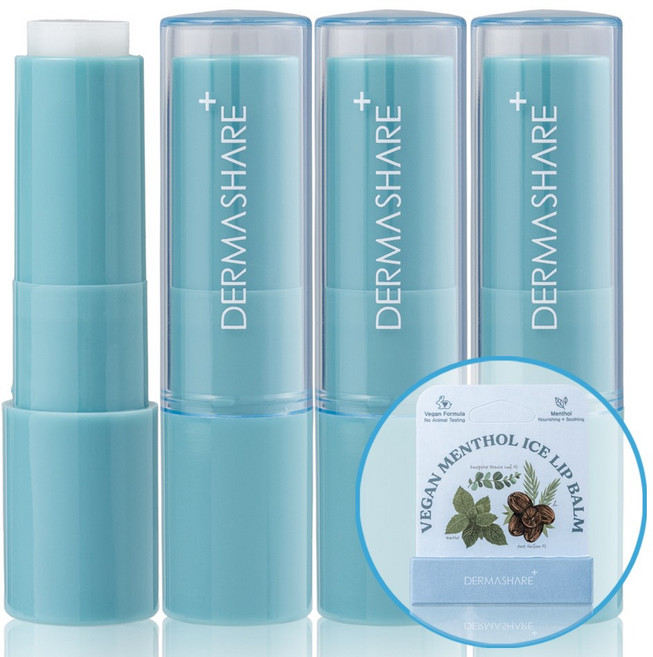 더마쉐어 비건 멘톨 아이스 립밤, 3.7g, 3개