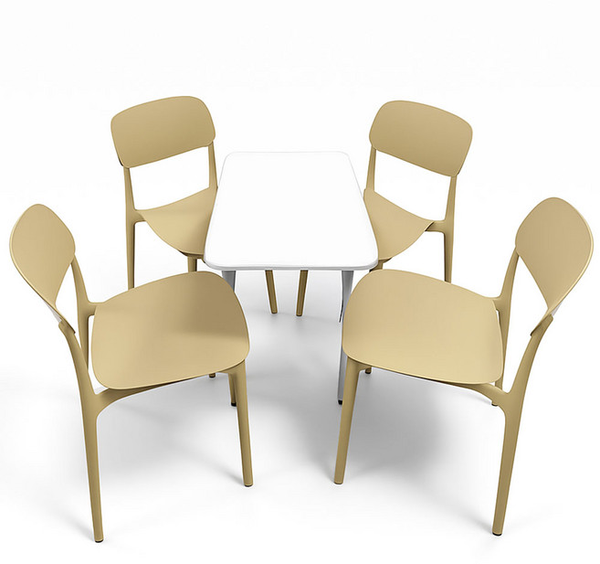 이엔비 일체형 인테리어 식탁의자, 4개, 베이지