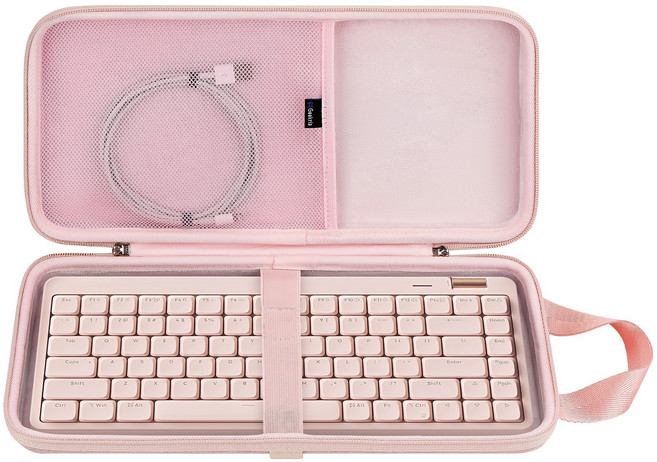 Geekria 슬림 키보드 휴대용 케이스 Nuphy Air75 V3 MelGeek O2 LOFREE Flow84/Flow Lite 84와 호환 84키 하드쉘 여행용 가방(핑크), 핑크, 1개