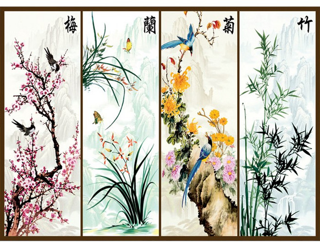 퍼즐코리아 사군자 미니사이즈 직소퍼즐 PKMI2000-3227, 2000피스, 혼합색상, 1세트