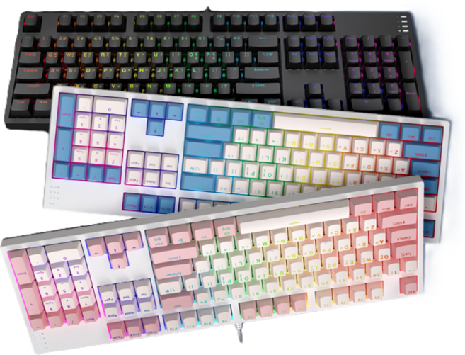 콕스 카일 광축 키보드 유선 기계식 게이밍, 핑크 갈축, 갈축