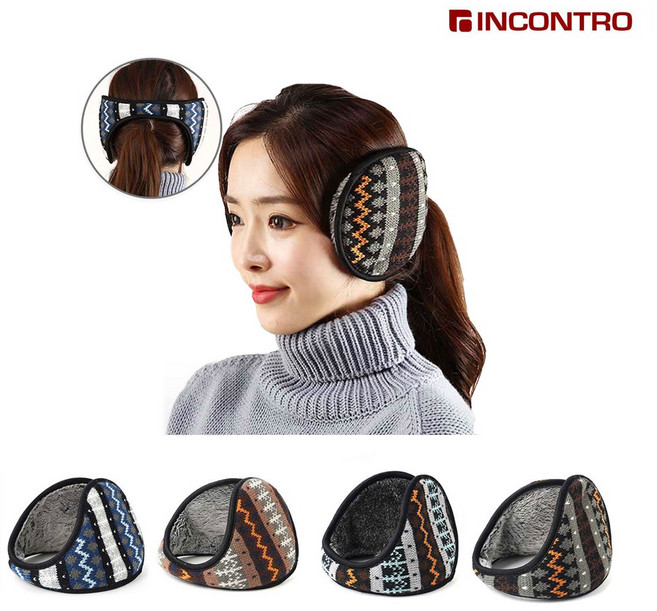 인콘트로 자가드귀마개 니트귀마개 패턴귀마개 성인용 아동용