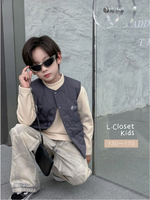 LC.kids 極簡輕暖羽絨背心 大童背心