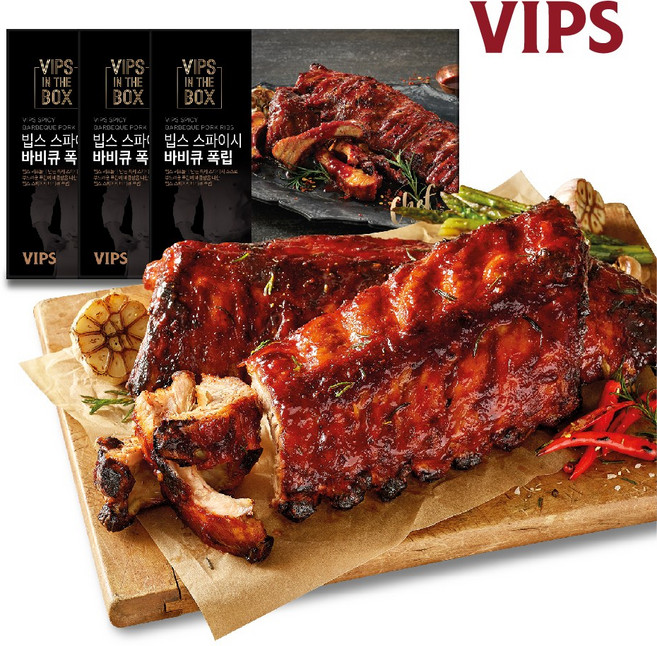 빕스 스파이시 바비큐 폭립 세트(450g*3pk) CJ푸드빌 빕스 폭립, 450g, 3개