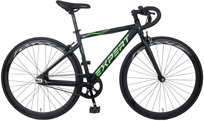 [미조립/박스] 삼천리자전거 700C 엑스퍼트 로드바이크 알루미늄 프레임 학생 출퇴근 입문용 사이클, 1개, 164cm, 440네온그린