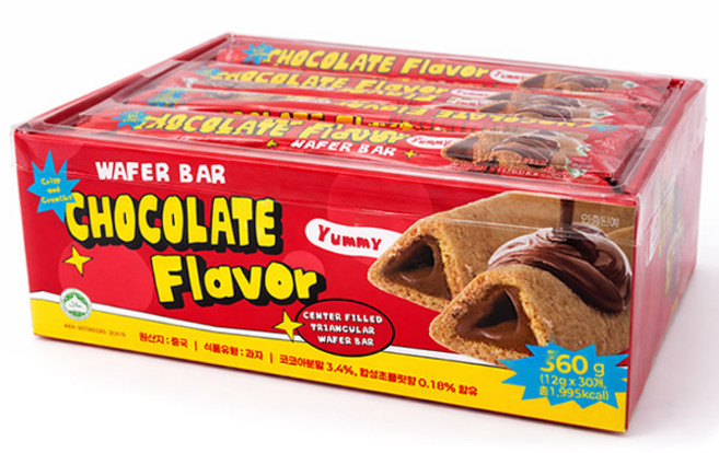 초콜릿맛 웨이퍼바, 3개, 360g
