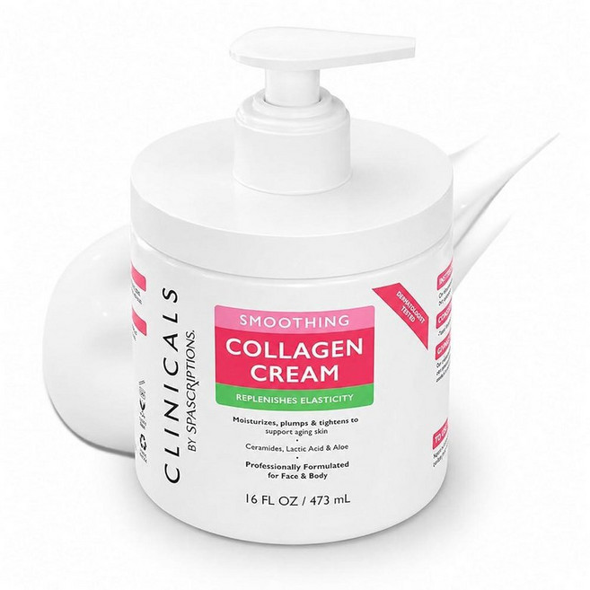 SpaScriptions Magnesium Body Cream Calming Face & Lotion with Lavender Lactic Acid Aloe Helps Mois, Collagen Cream
