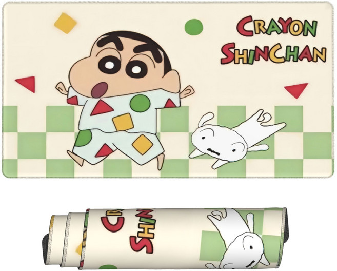 짱구형 대형 게이밍 마우스 패드 책상 패드 확장 40cm x 80cm 길이의 컴퓨터 키보드 마우스 매트 마우스 패드 미끄럼 방지 베이스 및 게임 및 사무실용 스티, 1개, 짱구는 못 말려요