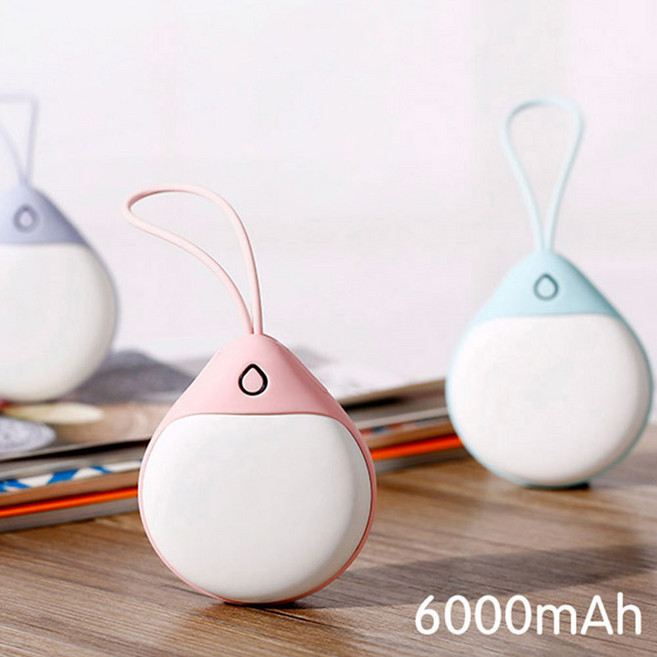 손목걸이 6000mAh 손난로 보조배터리 충전식 손난로 전기핫팩 전기손난로 손날로 작은손난로 양면발열 충전핫팩 따뜻한 미니 사무실손난로