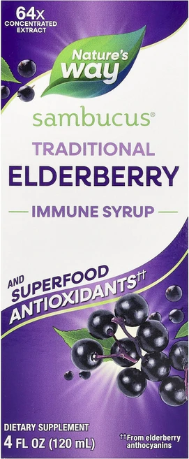 네이처스웨이 삼부커스 전통 이뮨 시럽 엘더베리 120ml(4fl oz), 1개, 120ml - 쿠팡