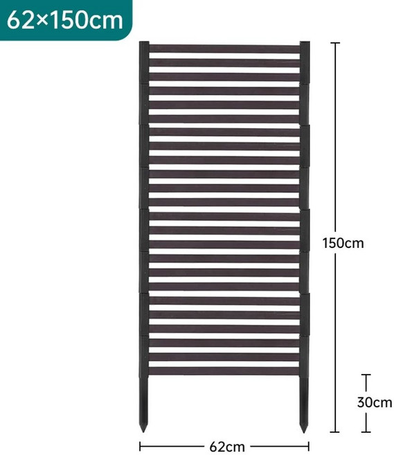 인테리어 가벽 야외 옥상 가림막 울타리 정원 파티션 180cm(삽입길이 60cmx높이 ), 62cm x 150cm 브라운