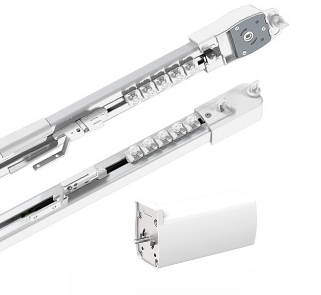 윈테리어 길이조절 스마트 IoT 전동커튼 레일 모터 리모컨 벽리모컨 투야 아카라B1 호환레일, 250~450cm, [세트]전동커튼 레일+모터