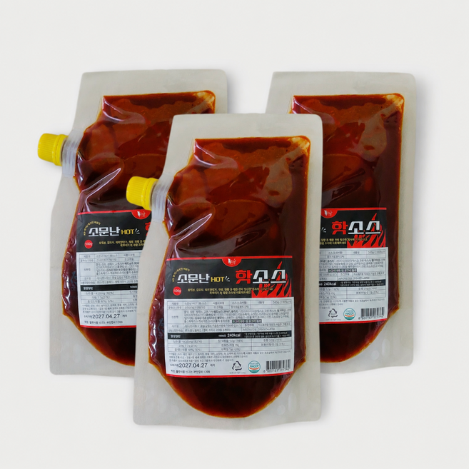 소문난 HOT 핫소스 500g 10개 (1박스) 매운맛 양념소스 불닭소스