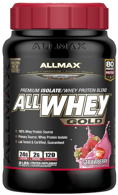 ALLMAX 乳清蛋白粉, 草莓風味, 1罐, 907g