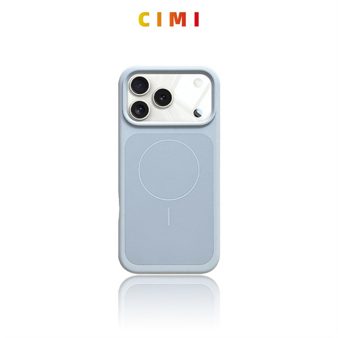 CIMI 馬卡龍色 Magsafe 磁吸手機殼 iPhone 17 Pro Max 液態矽膠全包防摔保護套, 磁吸奶油藍, 1個