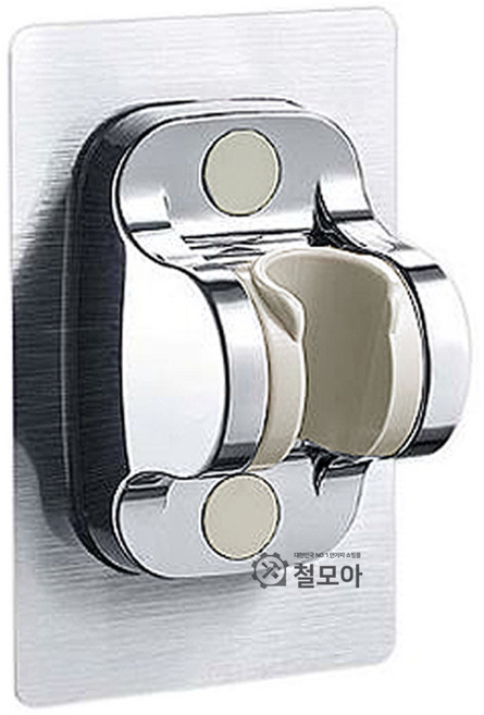 샤워기 홀더 무타공 B형 접착식 거치대 각도조절 샤워헤드 걸이 고정 화장실 욕실 샤워부스 간편설치, 샤워기홀더 무타공 B형 접착식 실버