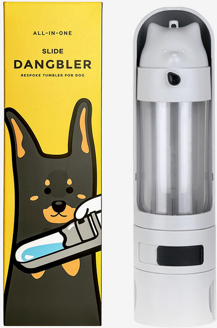 펫투데이 슬라이드댕블러 강아지 산책용 휴대용 물통 물병 3in1, 1개