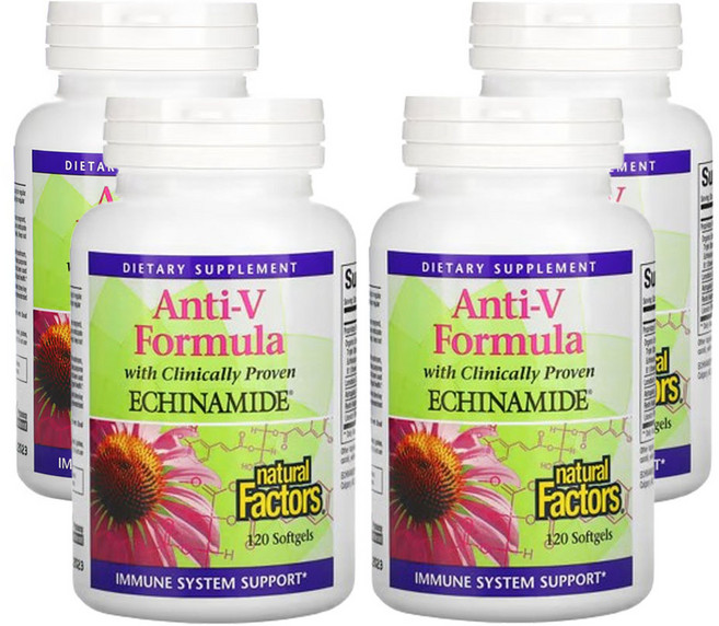 네츄럴팩터스 안티-V 포뮬러 임상적으로 입증된 에키나마이드 함유 120소프트젤, 4개, 120정