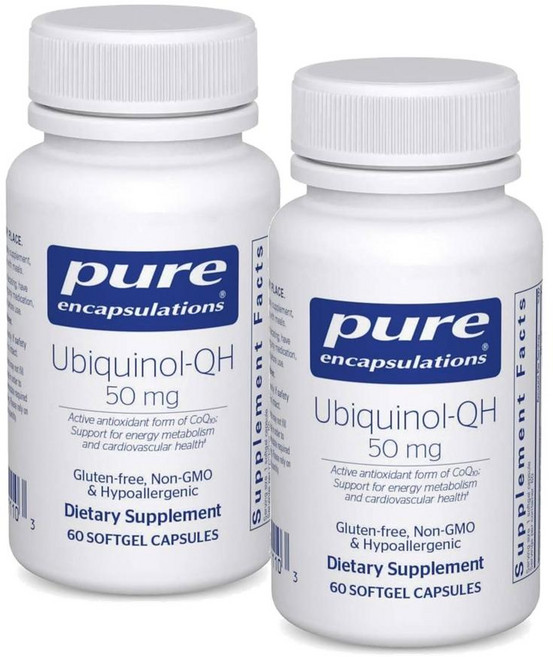 퓨어인캡슐레이션 유비퀴놀 QH 50mg 소프트젤 Pure Encapsulations Ubiquinol-QH, 60정, 2개