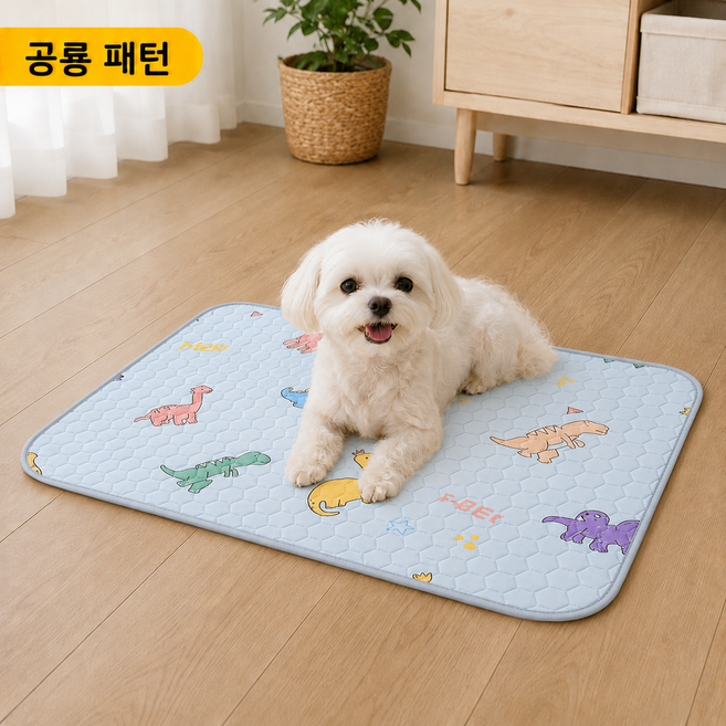 맥손 여름 강아지 애견 쿨매트 강아지 고양이 아이스 냉감매트 쿨링매트 쿨방석, 1개, 블루 공룡