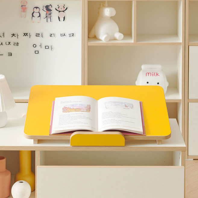 플로어 아기독서대 책거치대 책받침대 유아 어린이 미니 독서대, 크림화이트