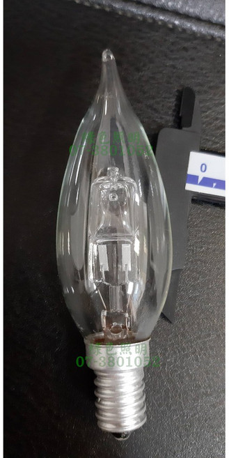 綠色照明 鹵素燈泡 拉尾型 E14 C32, 1個, 拉尾清燈泡110V42W E14 C32