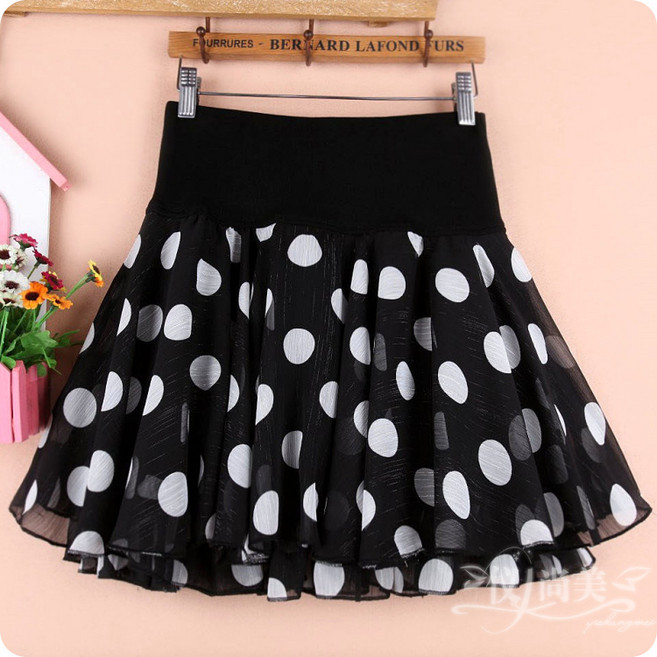 지고다그 쉬폰 플로럴 미니 스커트 여름 하이웨스트 A라인 빅사이즈 방지 주름스커트 ZK3242