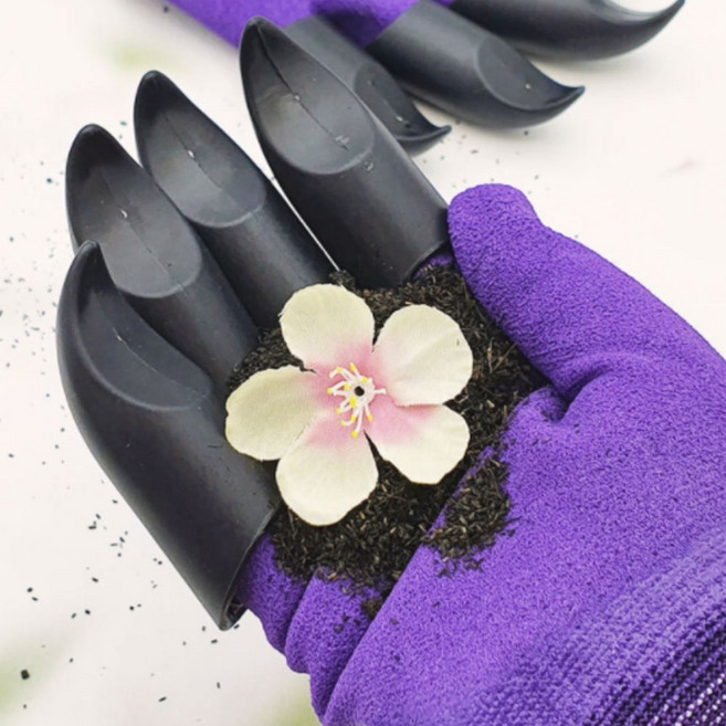 텃밭 원예 양손 여성용 갈고리 호미 장갑 잡초제거 농사용 화분 홈가드닝 풀뽑기 생활방수, 1개