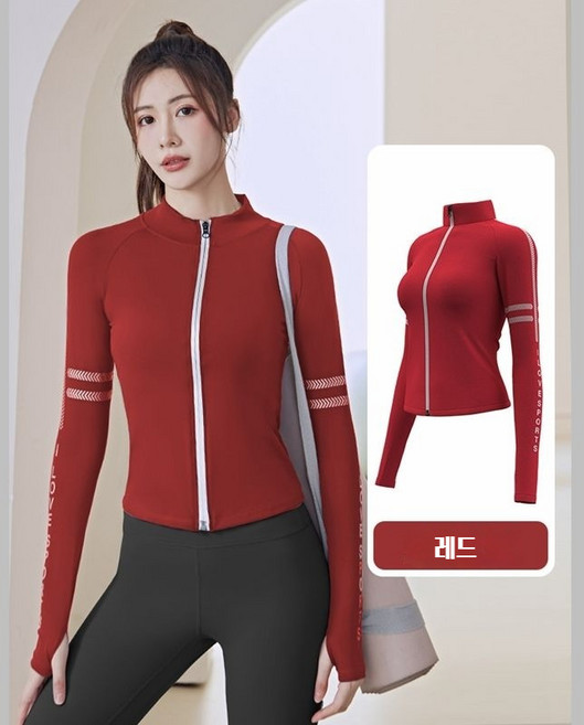 Asure 여자 트레이닝 웨어 집업 자켓 슬림 운동복 헬스복 필라테스 요가복