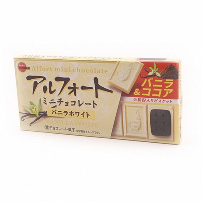 부르봉 알포트 미니 바닐라 초콜릿 일본 초콜릿 쿠키, 10개, 55g
