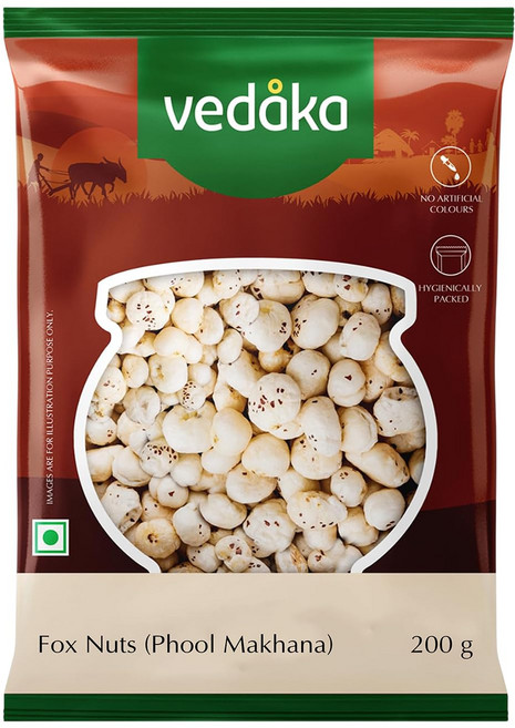 인도 Farmley Prasadam Makhana Fox Nuts 폭스너트 100g 빅사이즈 풀 마카나 인도 스낵, 1개, 200g