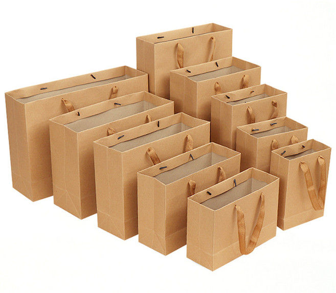 크리에잇투 무지 크라프트 종이쇼핑백 납작끈 10장묶음, 크라프트백