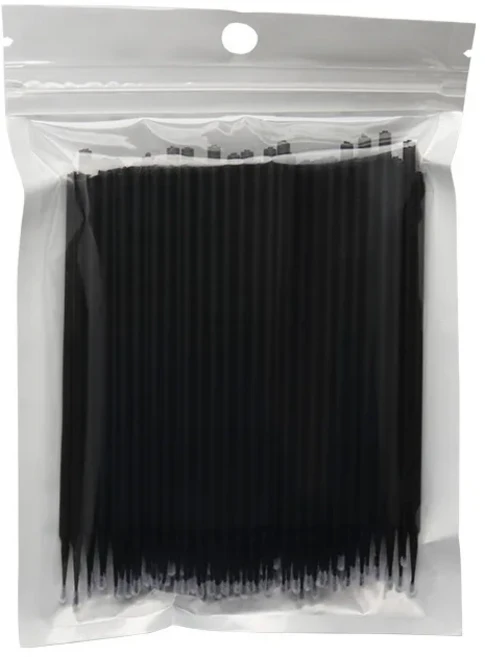 100봉지 속눈썹 연장 제거 면봉 작은 머리 미세 브러시 클리닝 스틱