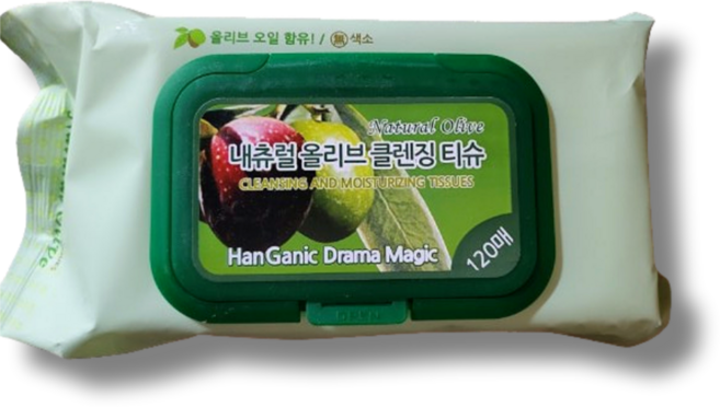 한가닉 내츄럴올리브 클렌징티슈120매 클렌징 티슈/시트, 120매입, 3개