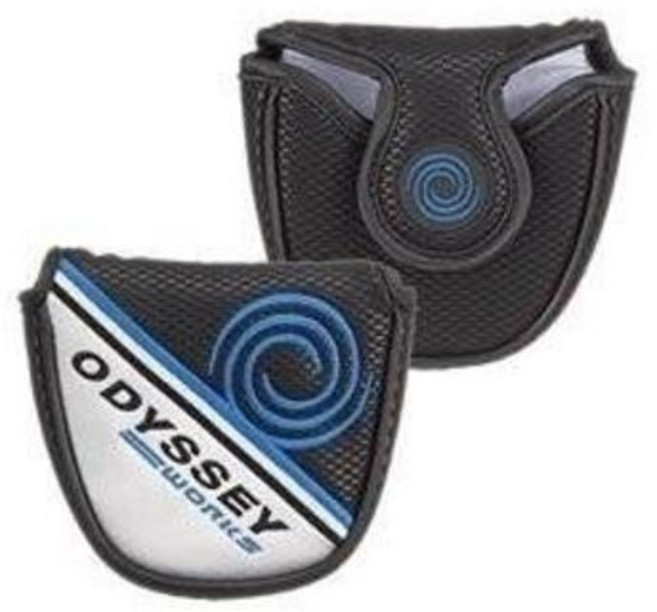 오디세이 골프 퍼터 커버 반원형 퍼터 커버 자석 클로저 캡 직선형 레드 1개, 반원 블루-자석 * 1개