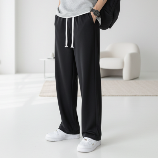 남성 봄여름 와이드 냉감 슬랙스 일자 팬츠
