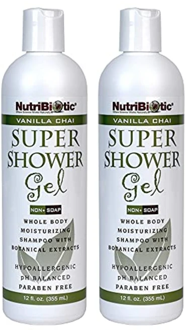 NutriBiotic – Vanilla Chai Super Shower Gel 12 Oz Twin Pack | Whole Body Shampoo with GSE & Bota, 1개, 355ml - 쿠팡
