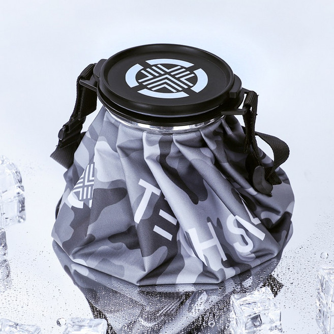 테크스킨 스탠다드 얼음주머니 휴대용 아이스팩 냉찜질팩 대형사이즈 골프라운딩, 1개, 그레이카모