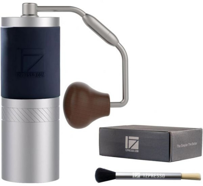1Zpresso J 수동 커피 그라인더 실버 용량 35g 조립식 스테인리스 스틸 원뿔형 버 내부 숫자 조절식 설정 272506, J Silver, 1개