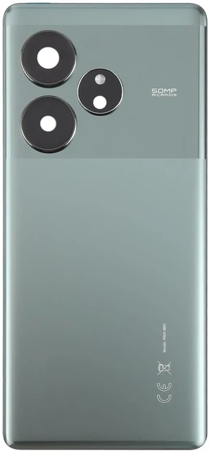 Realme GT6 글로벌 버전용 유리 배터리 뒷면 커버 카메라 렌즈 교체 부품이 있는 로고 포함, 01 green