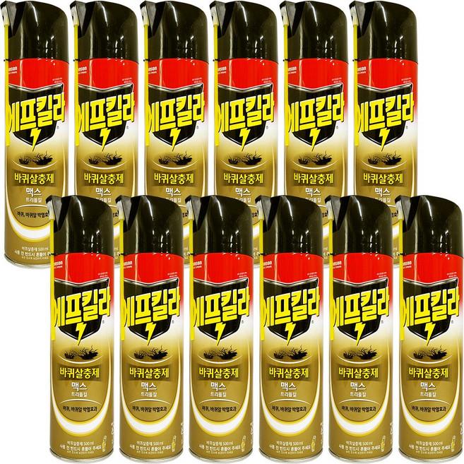 에프킬라 맥스 트리플킬 500ml 12개 스프레이형 바퀴살충제 바퀴 바퀴알 박멸